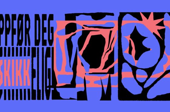 Et skilt med grafisk design