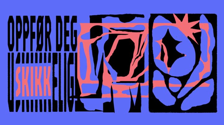 Et skilt med grafisk design