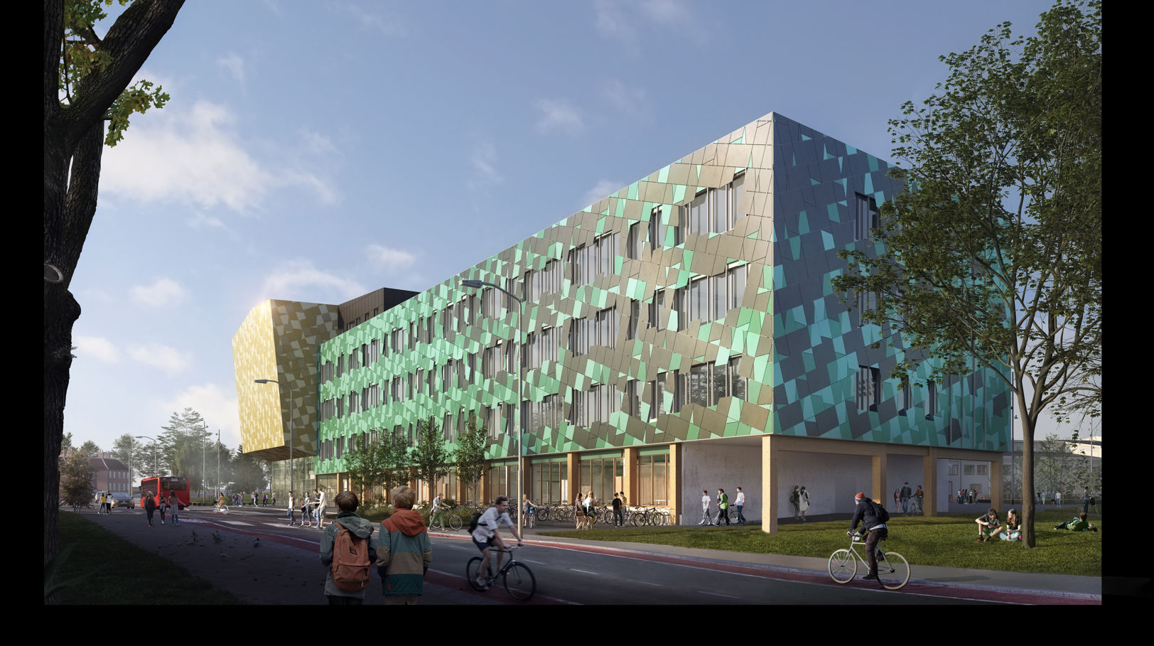 Foto: Illustrasjon: SPINN arkitekter og KONTUR arkitekter Skolebygget